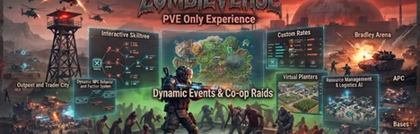 ZombieVerse | Quests, Heli Towers, Nukes Skilltree Rust 서버 배너
