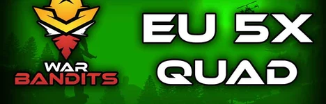 Banner serveru WARBANDITS.GG EU 5X |Solo/Duo/Trio/Quad|Loot+|TP|Kits|x5 JUST W Rust
