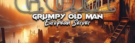 EU GOM 15x PVE Grumpy Old Man |Kits|Skins|BackPack|Shop|Raidabl Rust server banner