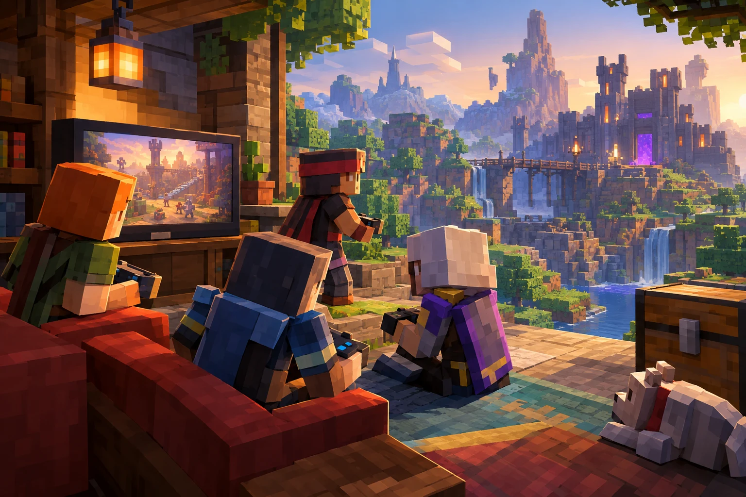 Minecraft Dungeons II multiplayer features including couch co-op, crossplay and matchmaking