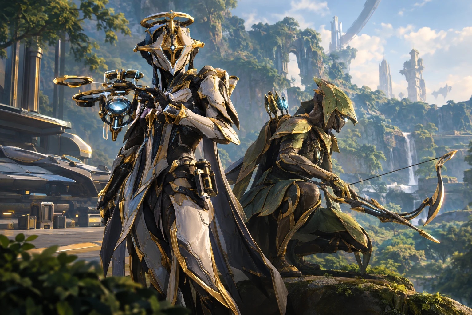 Protea Prime and Ivara Prime featured in a Warframe Prime Resurgence announcement