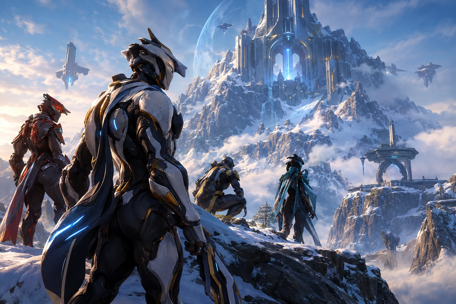 Warframe’s The Icebind cooperative mode on Yuvan Peak